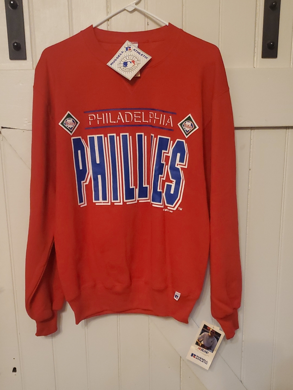 Russell Athletic Red Philadelphia Phillies Crewneck Sweatshirt